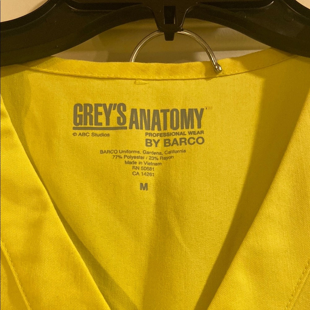Grey's Anatomy Yellow V-Neck Short Sleeve Blouse
